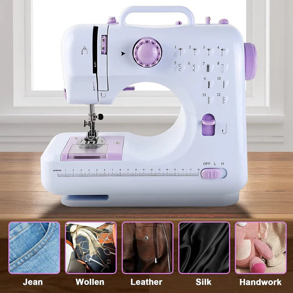 Sewing Machine with 12 Built-in Stitches